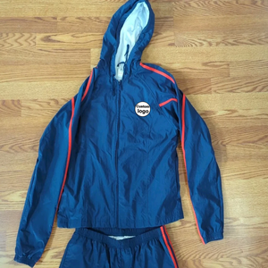 Survêtement respirant personnalisé avec logo, style vintage, RN88387 CA40312, rayures bleues et rouges - Product Image 3