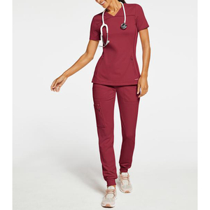 ชุดยูนิฟอร์มแฟชั่นสำหรับผู้หญิง ทรงสลิมฟิต ผ้าคอตตอนผสมโพลีเอสเตอร์เนื้อนุ่ม ใส่สบาย เหมาะสำหรับบุคลากรทางการแพทย์ ไซส์ผู้ใหญ่ - Product Image 1