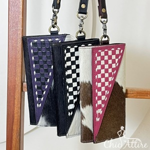 กระเป๋าคลัทช์หนังวัวแท้ลายตารางหมากรุก ขายดี ปิดด้วยกระดุม คุณภาพสูง ใส่บัตรและเงินสดได้หลายช่อง เหมาะสำหรับงานกลางคืน - Product Image 1