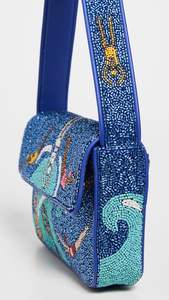 Bolso de hombro de lujo con diseño de corazón bordado con cuentas de semillas artesanales, con correa ajustable, elegante bolso de noche de diseñador. - Product Image 4