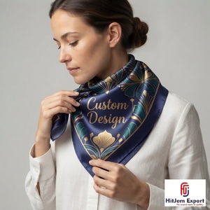 Écharpe carrée tendance en soie imprimée sur mesure, foulard, châle, fabricant et fournisseur de textiles OEM ODM à marque privée - Product Image 5