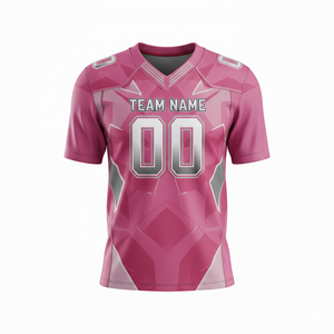 Camiseta de Práctica de Fútbol Americano Personalizada para Adultos, Manga Corta, Transpirable, Opción de Talla Grande, Cuello en V, 100% Poliéster - Product Image 4