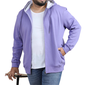 Sweat-shirt à capuche confortable pour hommes grande taille, uni, respirant, en tissu tricoté, vente en gros - Product Image 1