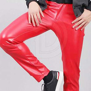 กางเกงหนังผู้ชายลำลองสีทึบ - Product Image 2