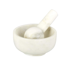 Juego de mortero y molinillo de mano de mármol blanco para ajo, utensilios de cocina para el hogar, juego de mortero y mortero a precios asequibles - Product Image 1