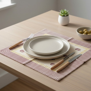 Juego de 6 Servilletas de Mesa de Algodón Hechas a Mano con Diseño de Flor de Selva |   Reutilizable y Ecológico |   Mantelería con Estampado Floral |   Estilo de Decoración del Hogar - Product Image 5