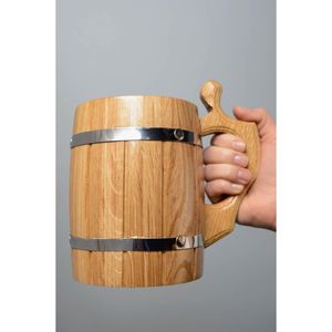 Modern Octagonal Wooden <b>Beer</b> Mug Handmade Geometric Tankard for <b>Beer</b> Coffee Tea Whiskey Rustic Gift Drinkware - Product Image 3