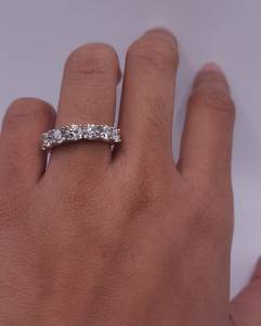 2.50 CT 7 Stone Lab Grown <b>Diamond</b> Gold Band <b>Ring</b> for Women | IGI Certified Luxury Wedding & Anniversary Stackable Bridal Jewelry - Product Image 3