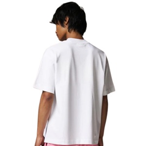 เสื้อยืดโอเวอร์ไซส์สีขาว แขนสั้น คอกลม ผ้าฝ้าย สไตล์ลำลอง สตรีทแวร์ พิมพ์ลายโลโก้ที่อก เสื้อยืดฤดูร้อนสำหรับผู้ชาย - Product Image 6