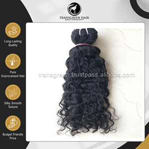 Cabello Rizado Natural Indio Virgen 100% |   Extensiones de Cabello Humano Virgen de Templo de Primera Calidad, Sin Procesar, Fabricadas en India - Product Image 4