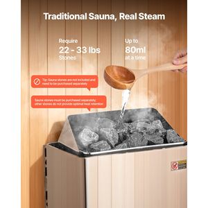 Stufa Elettrica per Sauna 4.5KW 240V con Funzione Infrarossi, Fornello per Bagno di Vapore Secco con Staffa Pre-Forata per Saune da 105-210 CU.FT - Product Image 3