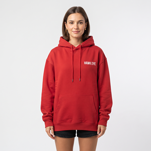 Sweat-shirt décontracté pour femme en coton, coupe oversize, épaules tombantes, couleur rouge unie, respirant, vêtement personnalisé - Product Image 5