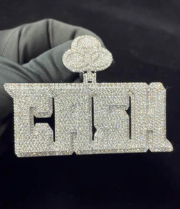 Colgante de Placa con Nombre de Moissanita Iced Out, Collar de Lujo Personalizado Estilo Hip Hop, Joyería de Dije para Hombres y Mujeres - Product Image 2