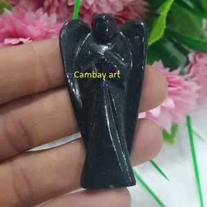 Statue d'ange gardien en aventurine bleue en gros, figurine d'ange de l'amour en cristal naturel faite à la main, cadeau spirituel de méditation Reiki - Product Image 4