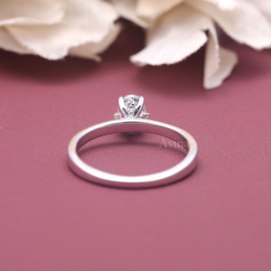 Bague en diamant cultivé en laboratoire certifié IGI, argent sterling 925 massif, coupe ovale bleue, bague de fiançailles solitaire pour femmes - Product Image 4