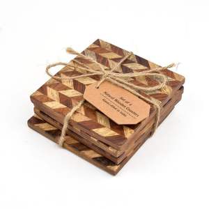 Modern Natural Grain Wooden Eco-Friendly Reusable Durable <b>Drink</b> <b>Coasters</b> - Product Image 4