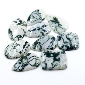 Natural Moss Agate Gemstone Cabochon Wholesale Bulk Loose Stone For Jewelry Making Home Decor Education - Product Image 1