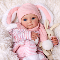 Poupées Reborn Réalistes Babeside Bettie 17 pouces, Fille Nouveau-né, Vêtements d'Hiver Lapin Rose, Corps en Vinyle et Tissu, Fournisseur B2B
