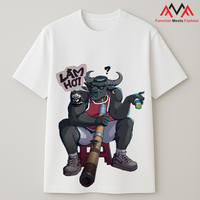 T-shirt décontracté à manches courtes en coton blanc personnalisé avec impression du zodiaque chinois 12 animaux, graphique animal, OEM ODM, fabrication en usine