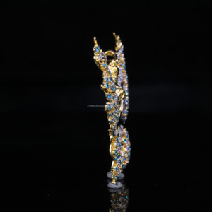 Colgante de Plata de Ley con Baño de Rodio, Diseño de Mariposa y Ángel con Diamantes de Corte Redondo, Estilo Hip Hop, Lujoso, para Compromiso o Boda - Product Image 6