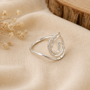 Anillo Espiral Abierto Minimalista de Plata 925, Diseño Geométrico, Ajustable, Joyería Unisex para Uso Diario - Product Image 3