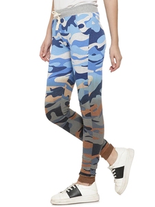 Pantalon de jogging décontracté en molleton extensible bleu uni pour homme avec cordon de serrage à la taille, poches latérales et maille respirante - Product Image 3