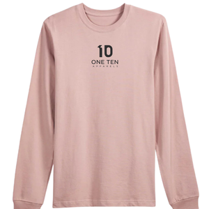 เสื้อยืดแขนยาวทรงใหญ่ สีชมพูอมเทา ผ้าฝ้ายพรีเมียม เสื้อยืดลำลอง สวมใส่สบาย ระบายอากาศได้ดี เสื้อเปล่าสำหรับงานสั่งทำ - Product Image 1