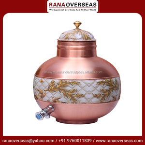 Distributeur d'eau en cuivre émaillé de style moderne dernier modèle Pot d'eau ayurvédique avec robinet en acier pour la maison et la cuisine - Product Image 3