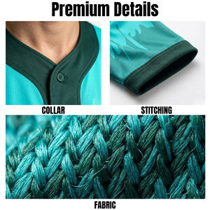 Maillot de baseball boutonné avec fermeture à pression, 100 % polyester, design personnalisé, uniformes d'équipe pour hommes et jeunes, vente en gros - Product Image 5