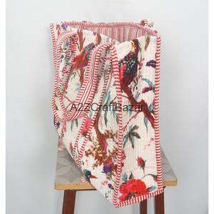 Indian Handmade Floral <b>Printed</b> Velvet Quilted Tote Bag for Women <b>Large</b> Beach & Exhibition Use - Product Image 5