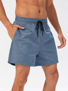 Shorts de sport pour homme à taille mi-haute, séchage rapide, en tissu Oxford respirant, avec devant tricoté élastique, style Bermuda, pour fitness, course, entraînement et usage décontracté - Product Image 2