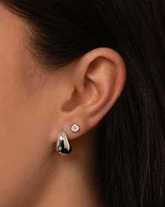 Pendientes de tuerca con racimo de diamantes de oro macizo de 14k, corte marquesa y princesa, cultivados en laboratorio, con cierre de fricción, clásicos para uso diario, precio de fábrica - Product Image 3