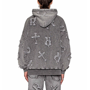 Sweats à capuche personnalisés de haute qualité pour hommes, vente en gros, dernier design, effet délavé à l'acide. - Product Image 6