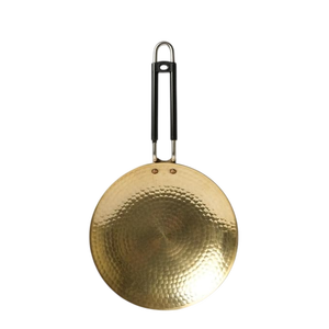 Wok Kadhai en laiton martelé robuste, fait main, finition premium, pour cuisson traditionnelle et friture profonde - Product Image 5