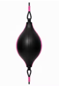 Sac de boxe double durable pour l'entraînement physique et les séances de gym, sac de boxe double rose et noir en PU - Product Image 2