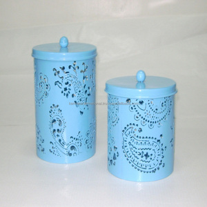 Premium White Cylindrical Metal Waterproof Waste <b>Bin</b> Vintage Petal Pattern Perforation Durable Powder Coated Commercial Home Use - Product Image 3