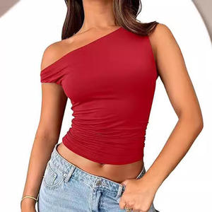 Women's Gym Yoga Crop Tank <b>Top</b> V-Neck Quick Dry Slim Fit Plain Cotton Camisole Plus Size Casual Style - Product Image 4