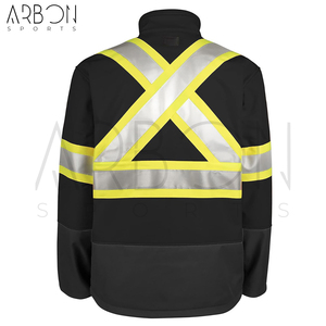 2026 High Visibility Reflective Safety Black Color Durable Outdoor Workwear High Visibility Reflective Tape <b>Waterproof</b> <b>Jackets</b> - Product Image 2