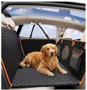 Tapis de voiture imperméable antidérapant à motif uni pour animaux de compagnie, large, pour siège arrière, avec caractéristiques de haute visibilité - Product Image 4