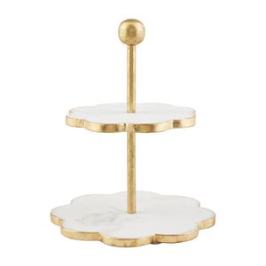 2 Tier Marble <b>Cake</b> <b>Stand</b> For Cupcakes Pastry And Dessert Serving Display For Party Event And Home Table Decoration - Product Image 3