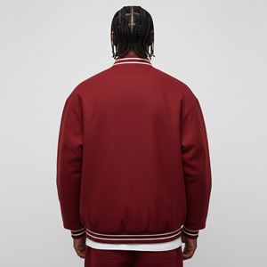 Veste universitaire d'hiver pour homme en toile 100 % laine, sur mesure, avec logo imprimé sur le devant, respirante, coupe-vent et imperméable, vente en gros - Product Image 3