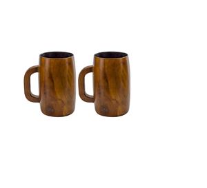 Tasses en bois artisanales fabriquées à la main à partir de bois naturel avec finition rustique pour le café, le thé, la décoration de cuisine, cadeau pour les amoureux - Product Image 1