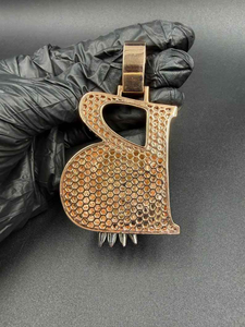 Pendentif Lettre Tigre Iced Out, Bijoux Hip Hop Diamantés - Product Image 5