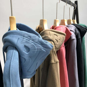 Sudadera con Capucha para Hombre, 480 g/m², con Relieve 3D, 100% Algodón, Transpirable, Ecológica, con Bolsillo, Servicio OEM, Impresión Personalizada - Product Image 1