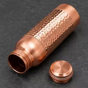 Plane design copper bottle Minimalist Floral Pattern Copper Water Bottle Portable Insulated <b>Drinkware</b> for Home - Product Image 4