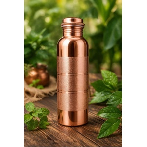 Hammered <b>Copper</b> <b>Bottle</b> With Secure Screw Cap Traditional Health Water Storage <b>Bottle</b> For Everyday Use - Product Image 6