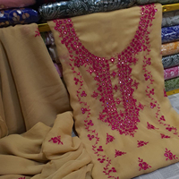 Baju Salwar Kameez Wanita Dengan Bordir, Model Longgar, Panjang Mata Kaki, Pakaian Kasual Tradisional India Pakistan