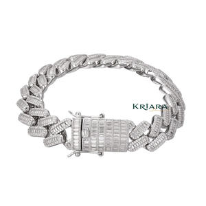 Bracelet pour homme en diamant de laboratoire très demandé, finition plaquée or blanc, bijou élégant et tendance à prix compétitif - Product Image 3