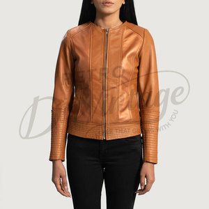Premium Women Dark Green <b>Suede</b> Leather <b>Jacket</b> Slim Fit Soft Goat <b>Suede</b> Moto <b>Jacket</b> Elegant Collarless Casual Outerwear - Product Image 4