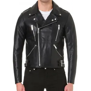 Veste de moto en cuir PU noir pour fabricants, vente en gros de vestes de mode en cuir PU pour hommes noirs personnalisées pour